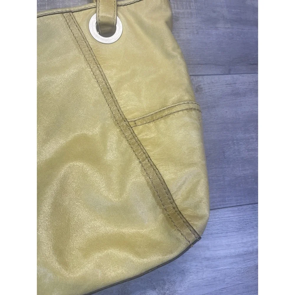 Fossil Hathaway Tote Bag Medium Yellow Leather Shoulder Handbag Purse